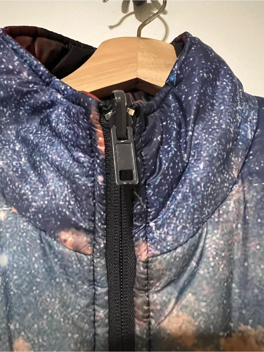 MOTHER The Two Faced Reversible Puffer Jacket Coat Tie Dye Joshua Trees SMALL D